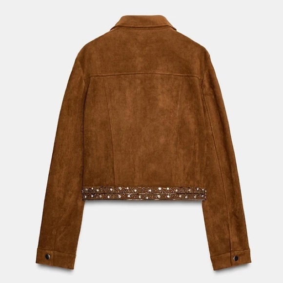 Defected Zara Faux Suede Jacket with Embellishments - Picture 3 of 10
